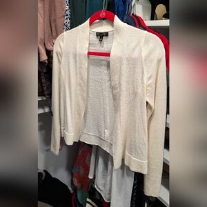 Banana Republic Ivory Open-Front Merino Wool Cardigan